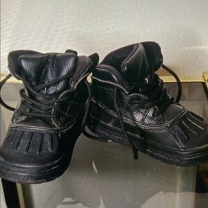 Children's Black Lace-Up Boots